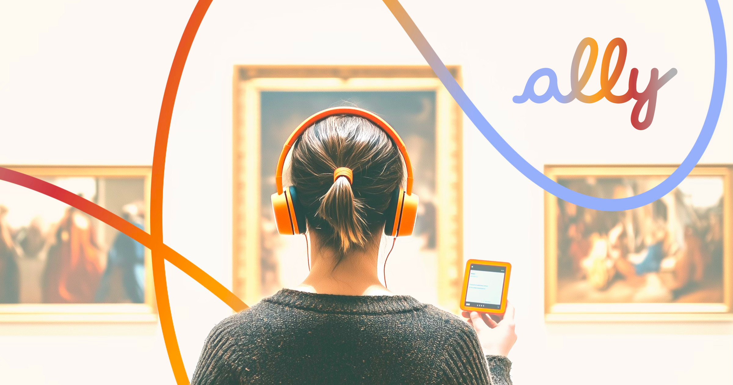 Ally accessibility platform interface deployed at a museum, showing audio description system